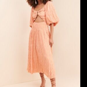 Anthropologie Sovere Mercy Peach Midi Dress, reversible  size Small